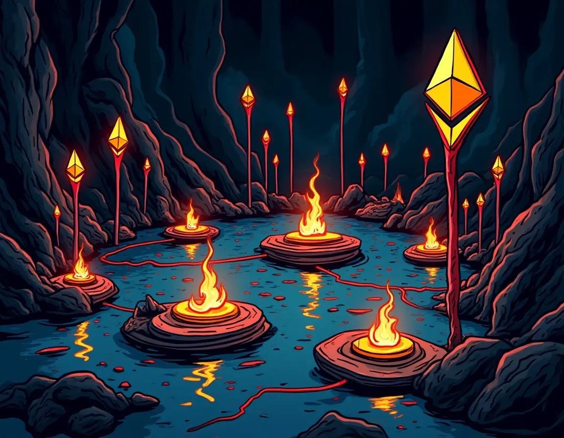 Ethereum mempool flow diagram showing liquidity migration patterns between pools
