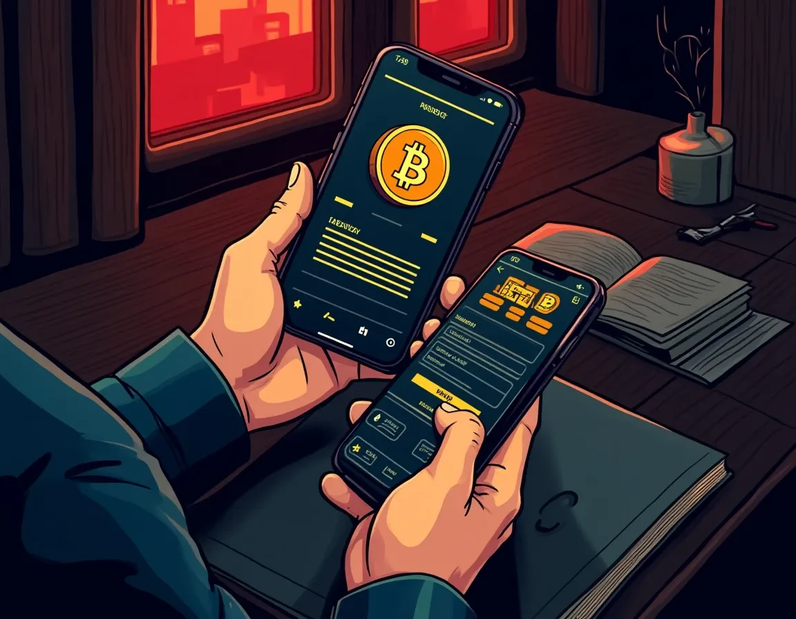 Mobile phone displaying stablecoin deposit interface with wallet connection and APY rates