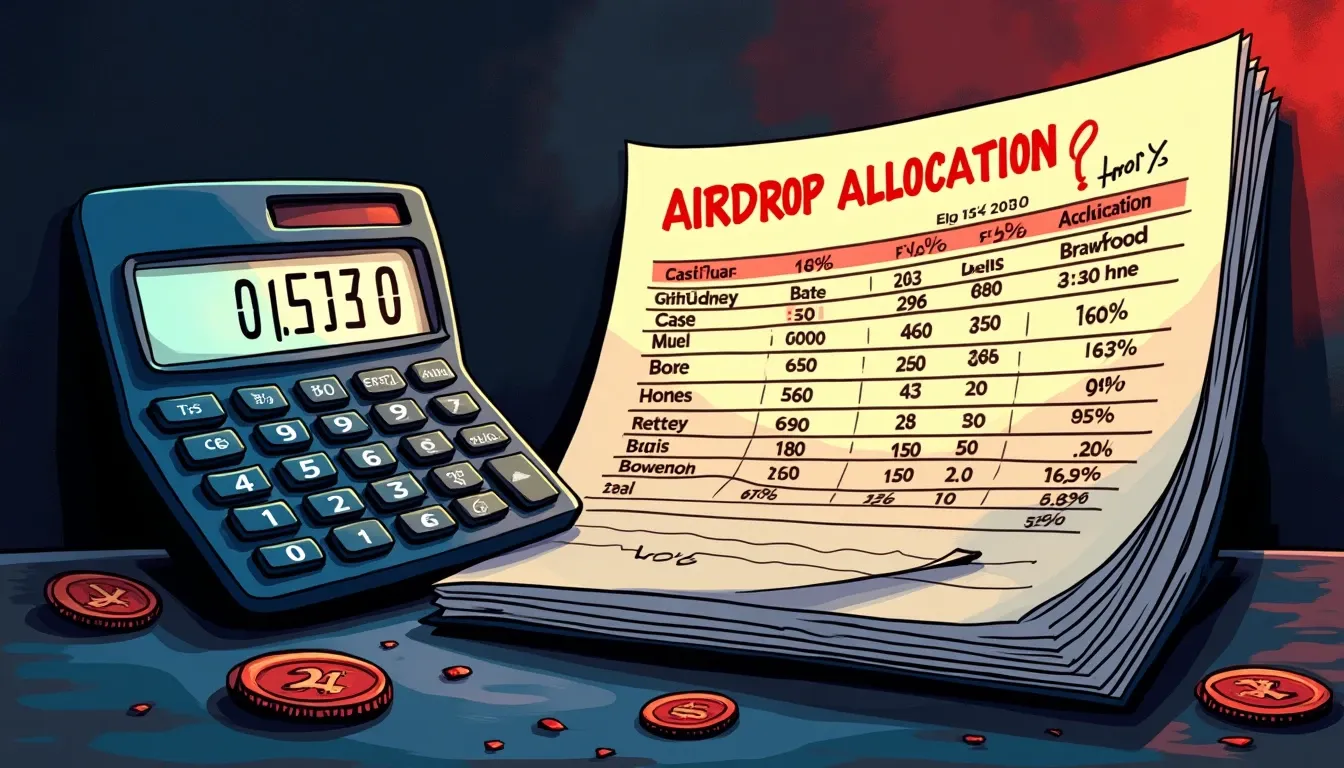 Calculator with gas costs beside allocation spreadsheet showing breakeven formulas and ROI calculations
