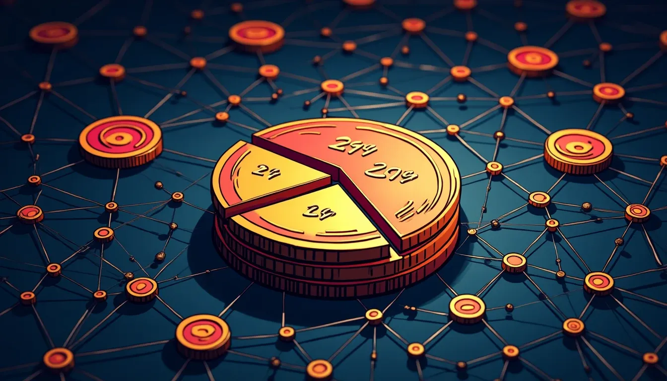 Token distribution chart showing airdrop allocation percentages across blockchain protocols