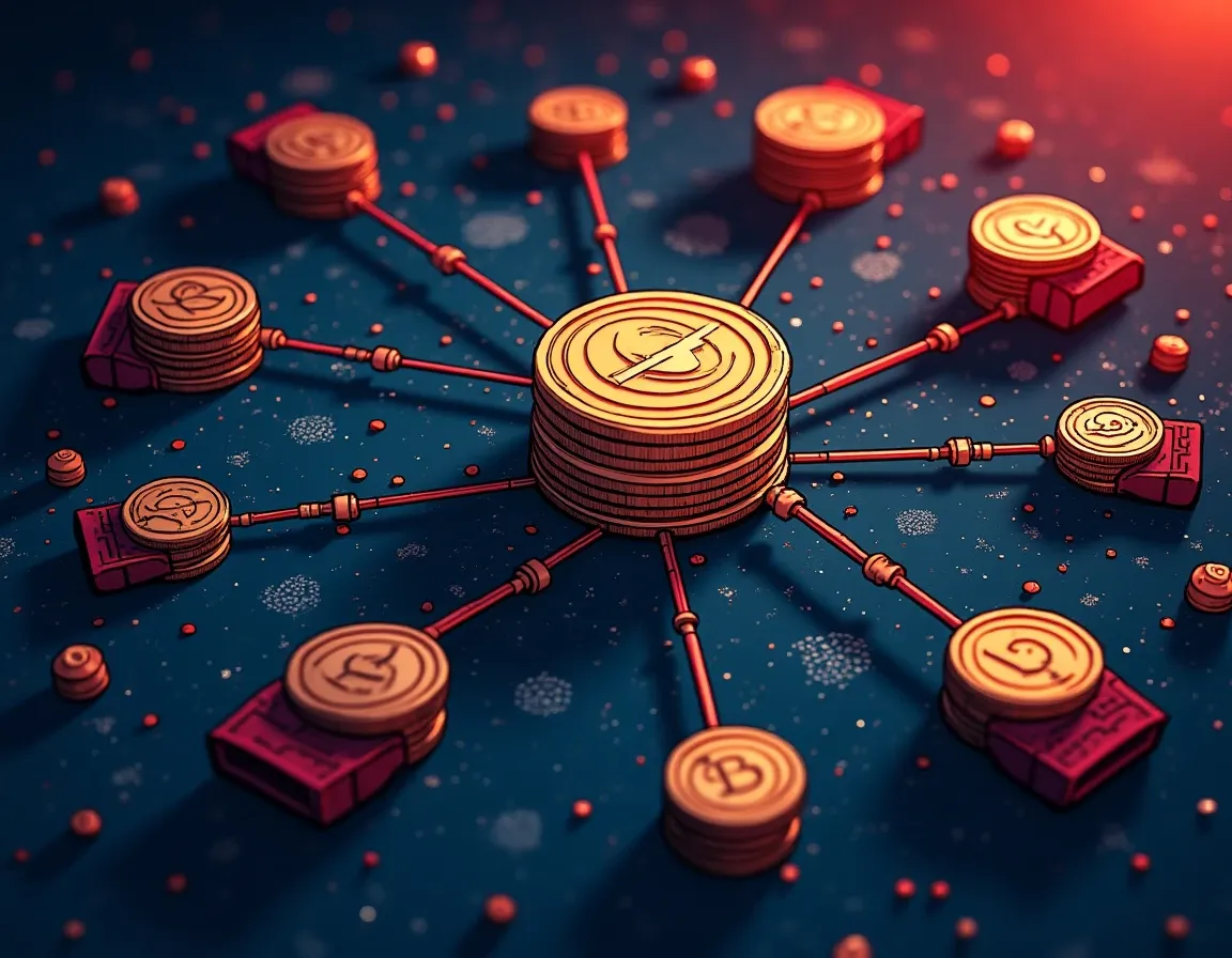 Network visualization of wallet clustering detection showing connected addresses flagged by algorithms