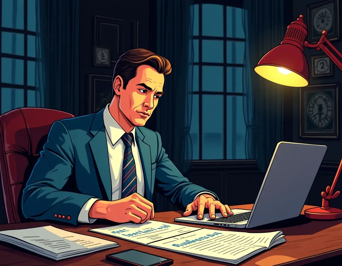 Qualified investor reviewing tokenized fund documentation and yield verification statements at desk