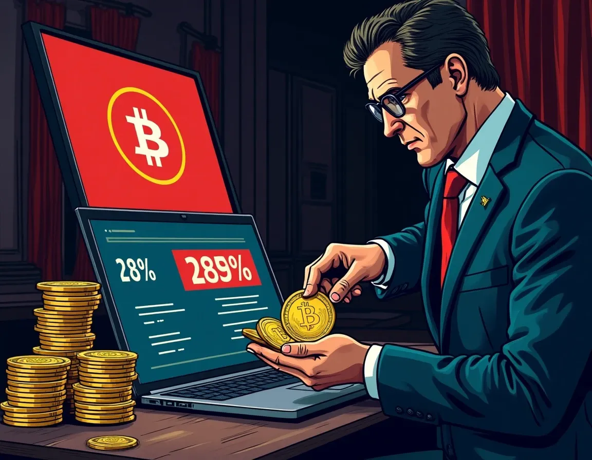 User interface showing cryptocurrency deposit flow into centralized exchange yield product