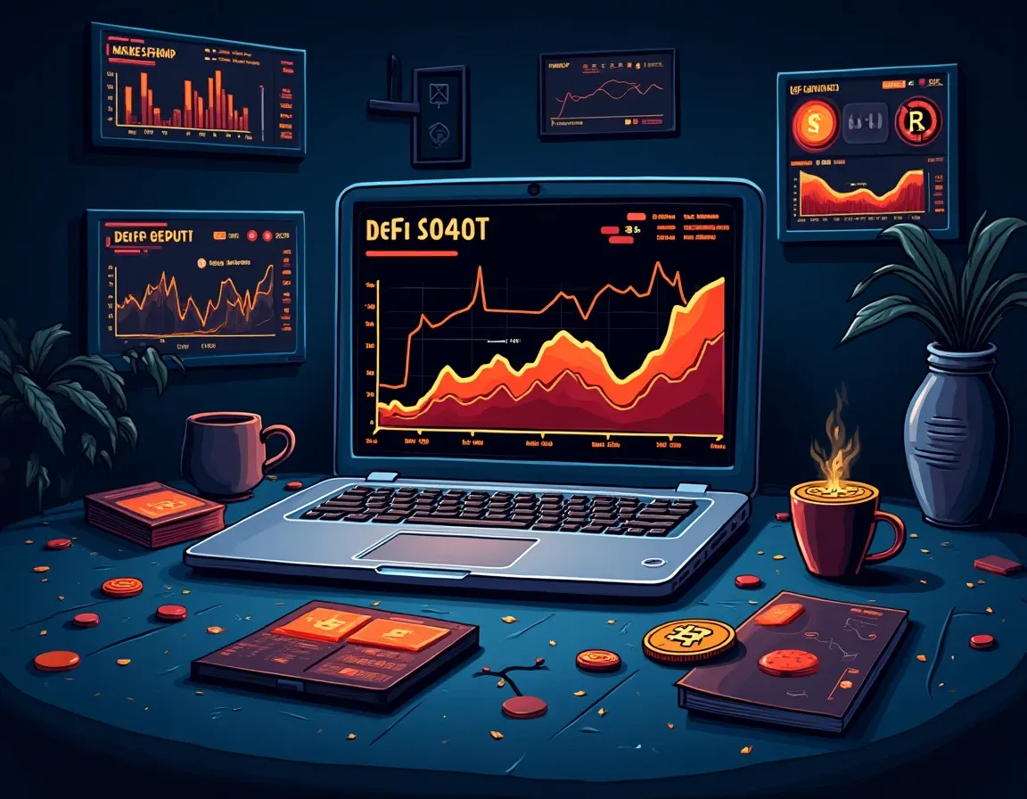 Utilization rate and liquidity depth charts for DeFi lending protocol