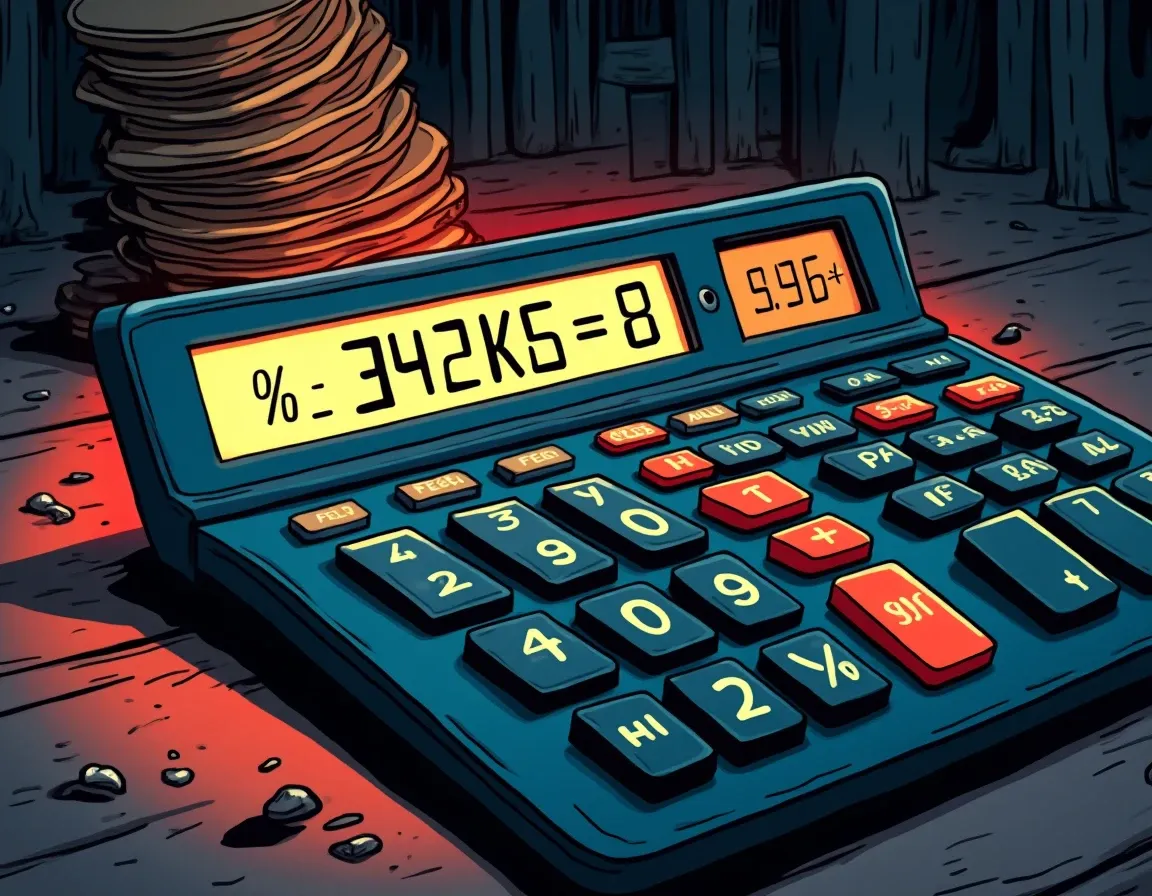Calculator showing breakeven period calculation for crypto yield position with credit card fees