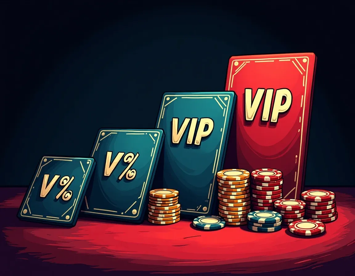 VIP tier cards showing rakeback percentages from bronze to diamond level progression