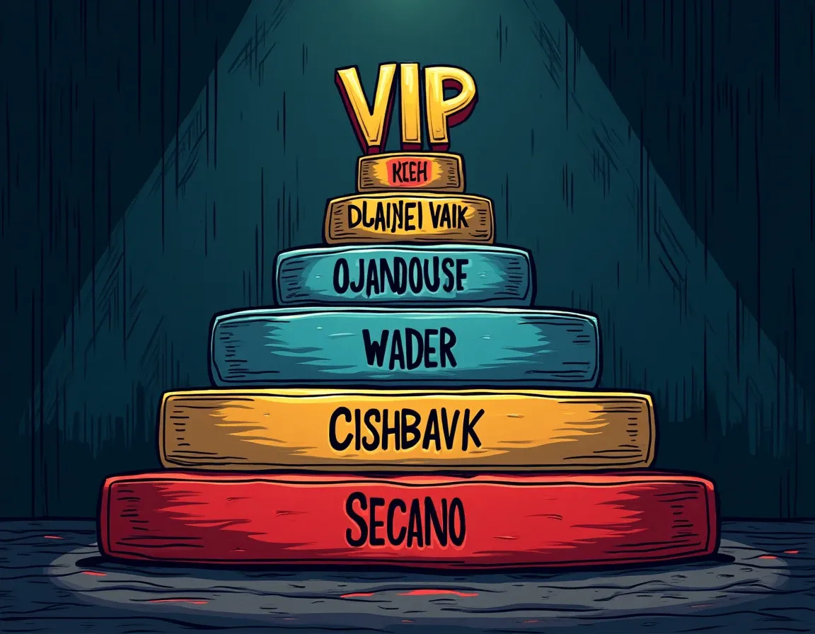 Stake casino VIP tier pyramid showing bronze through platinum levels with corresponding cashback rates