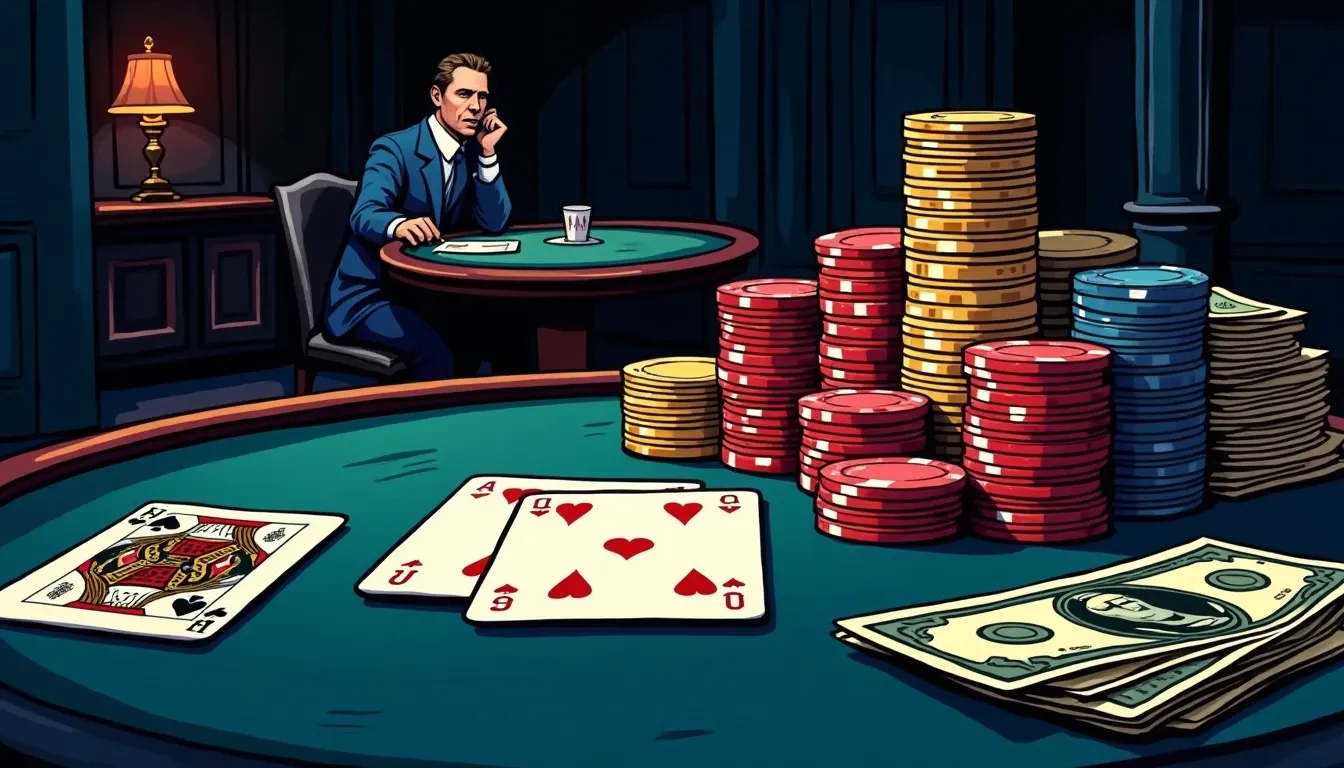 Casino chips and playing cards on a table representing crypto casino VIP tier progression