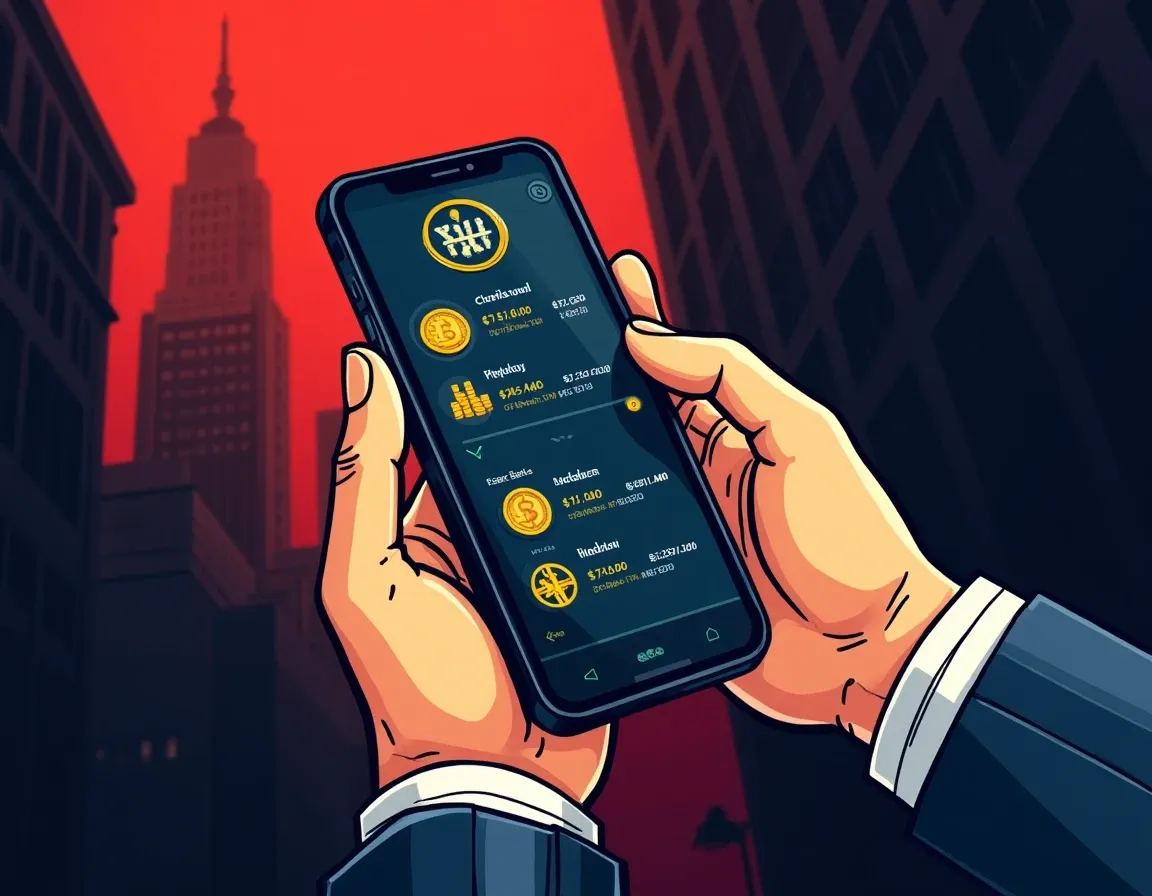 Smartphone screen showing crypto wallet staking interface with live token balances and rewards