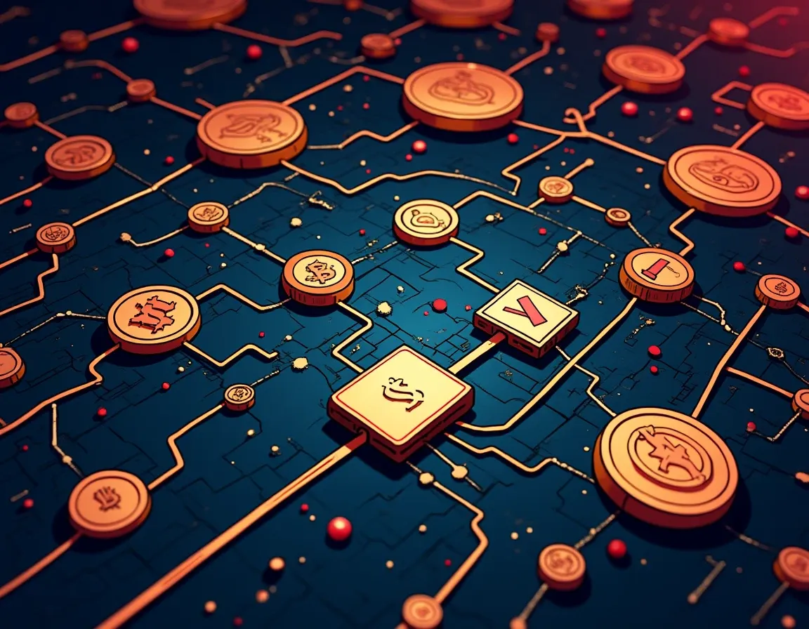 Blockchain network diagram showing proof-of-stake validation and staking reward distribution mechanisms