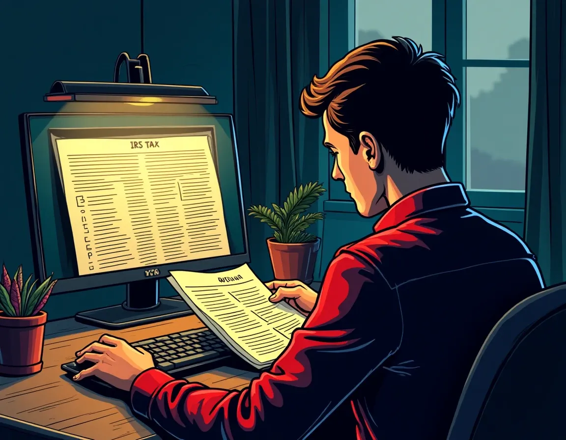 Taxpayer reviewing IRS Revenue Ruling 2023-14 on staking rewards and crypto tax obligations