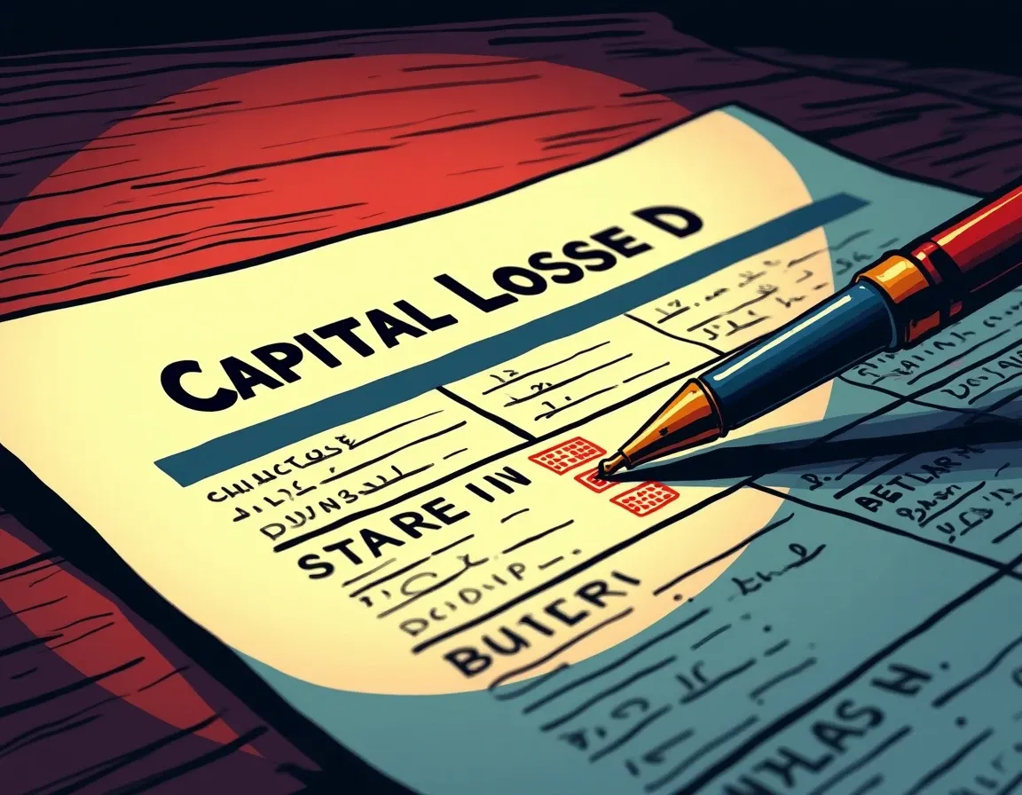 Schedule D form showing capital loss netting and three thousand dollar deduction limit calculation highlighted