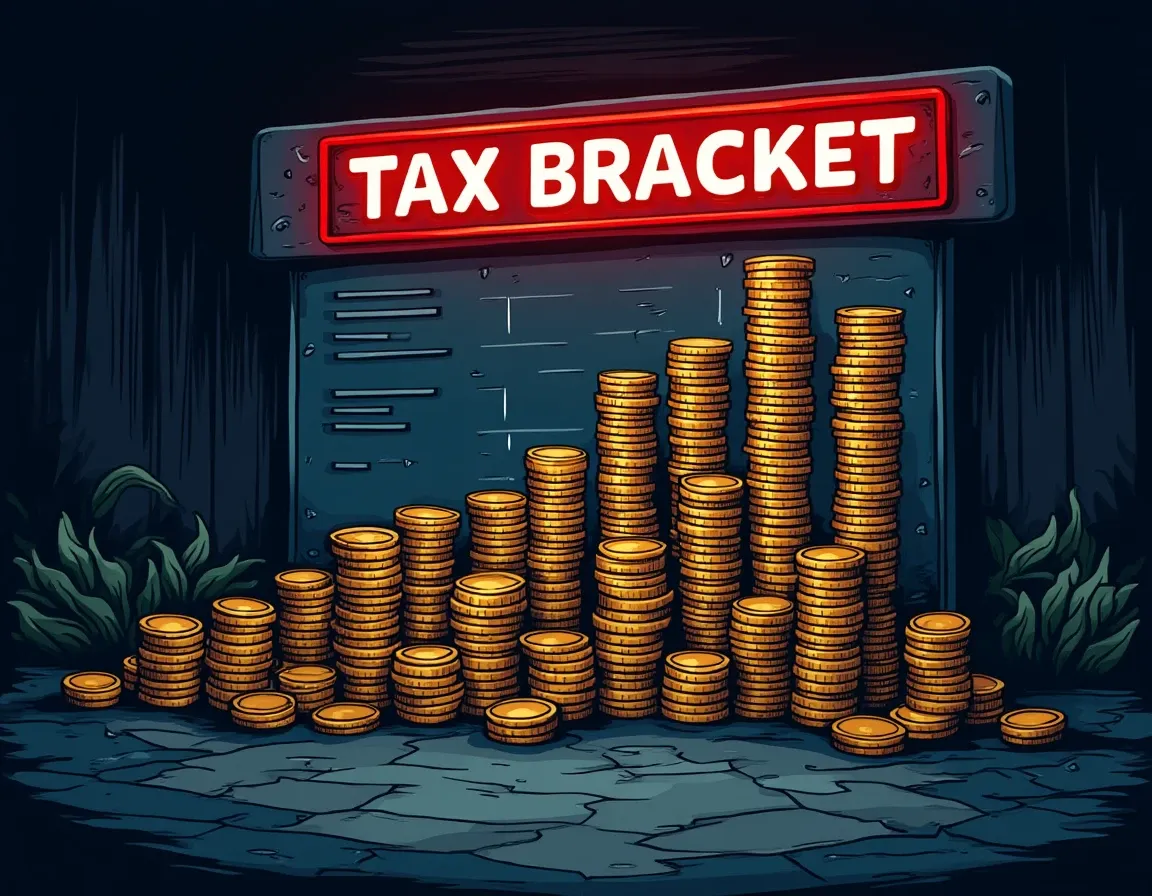 Tax bracket tiers showing cryptocurrency holding periods and capital gains rate categories