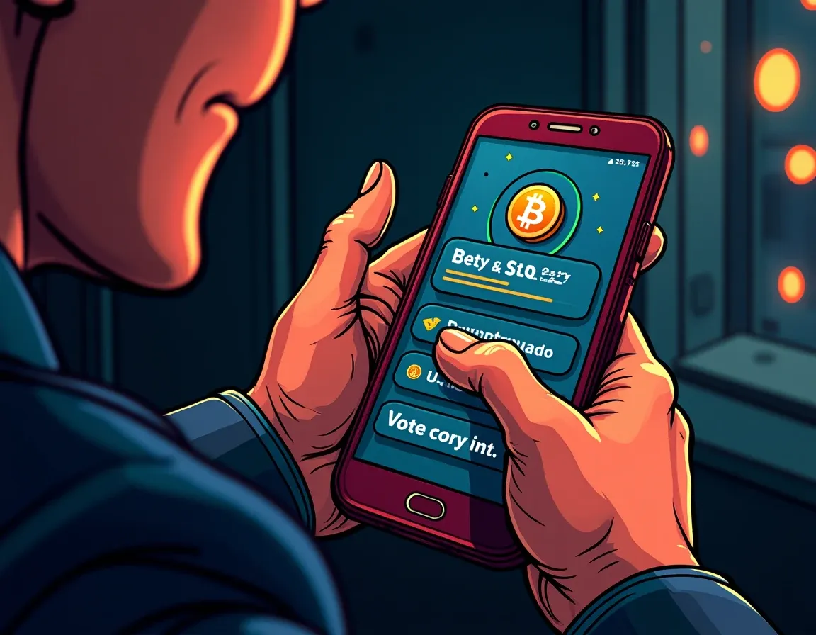 Smartphone screen displaying crypto staking rewards and frequent transaction notifications accumulating over time