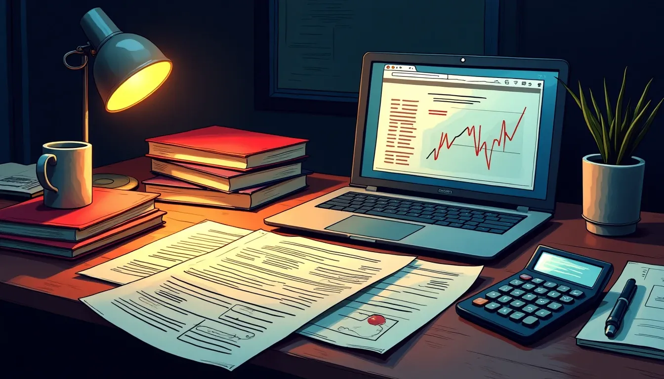 Tax documents and calculator on desk representing crypto tax software evaluation