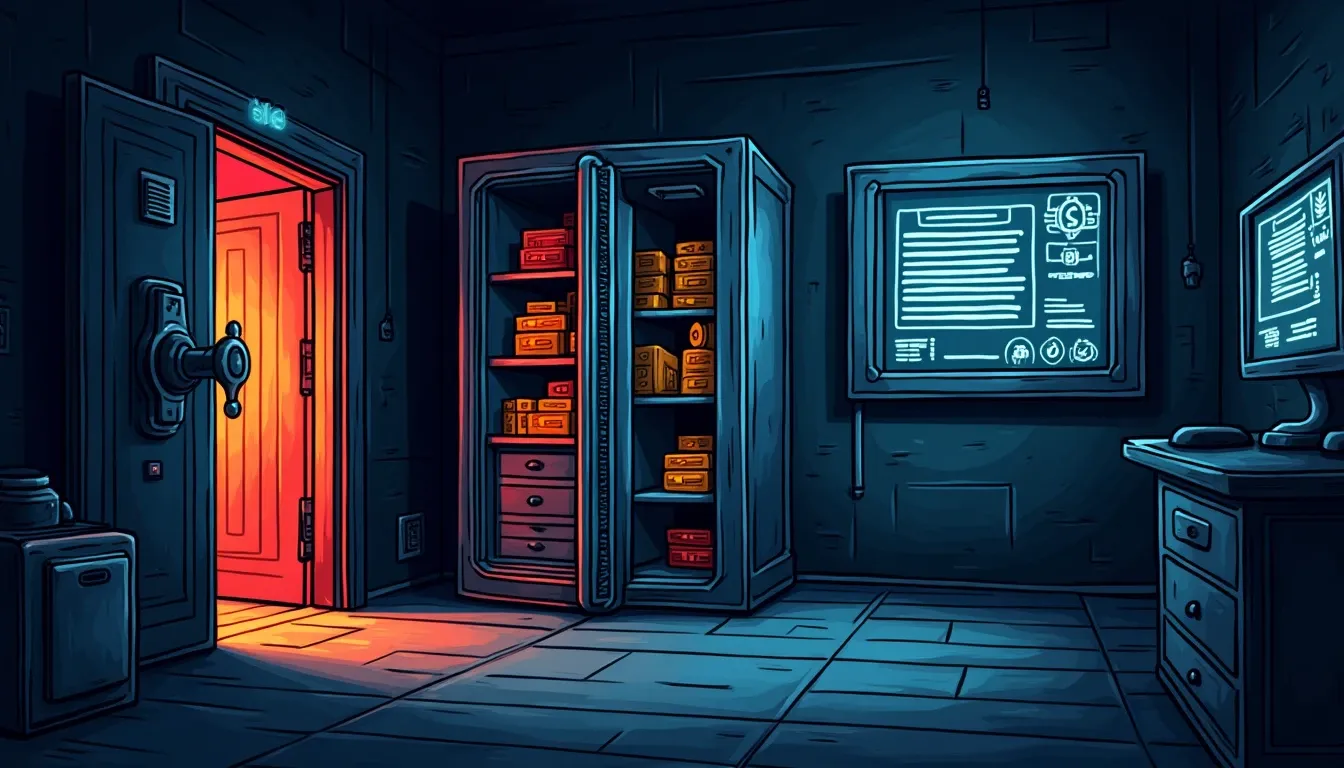 Secure vault protecting cryptocurrency assets with hardware and digital security layers