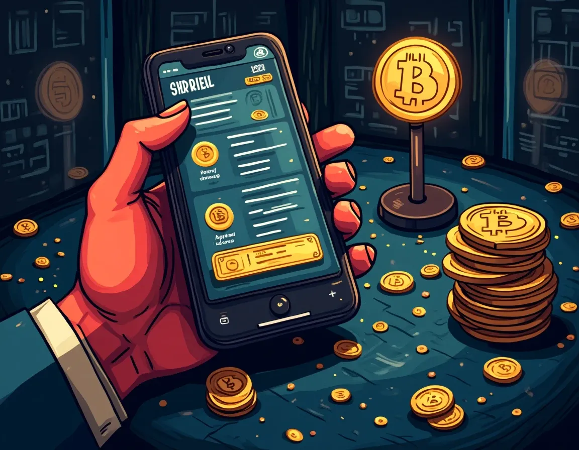 Mobile crypto wallet displaying transaction signature approval screen for user verification and authorization