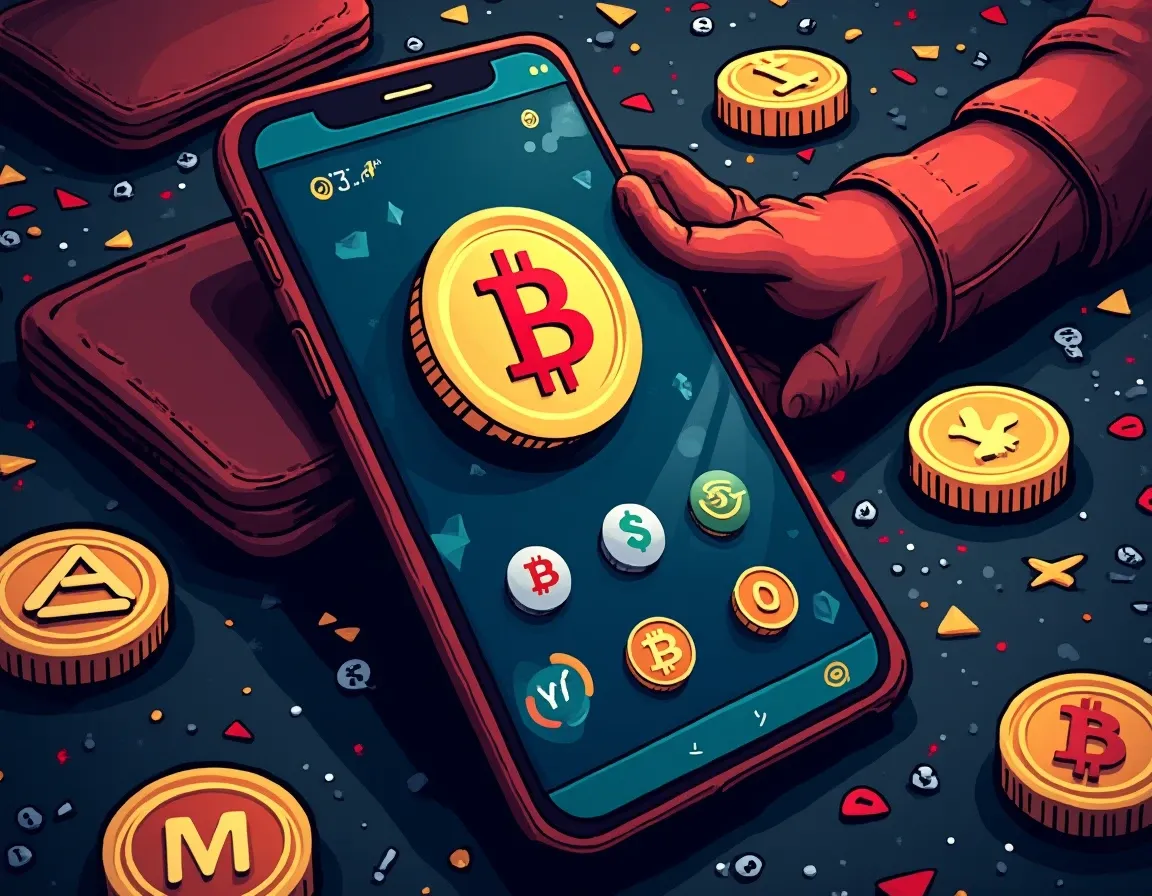 Mobile crypto wallet app showing multi-chain network support across Ethereum Solana Bitcoin