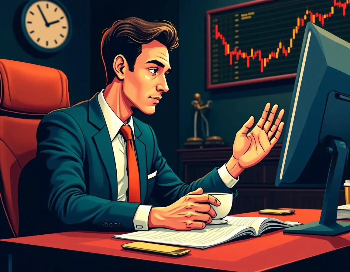 Investor maintaining psychological discipline while monitoring long-term cryptocurrency positions during bear market