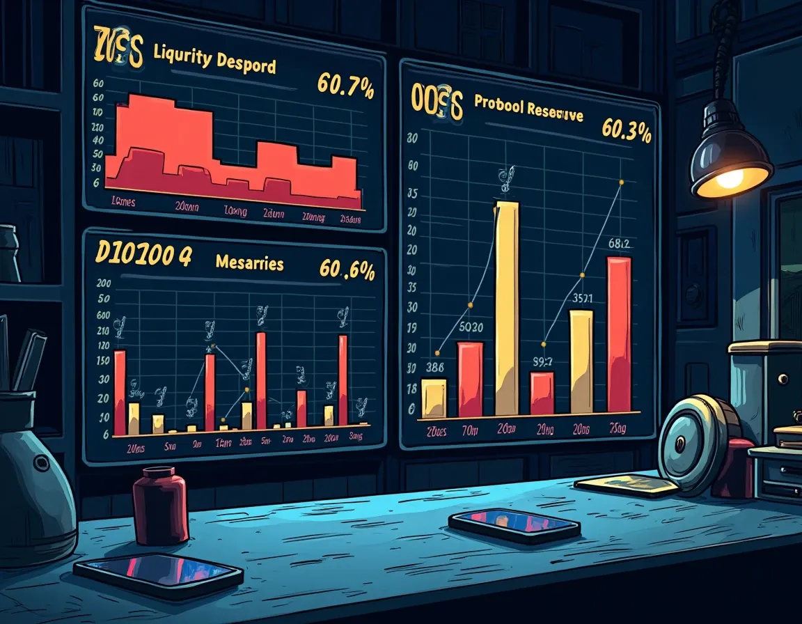 TVL and liquidity depth data tables showing pool reserve metrics