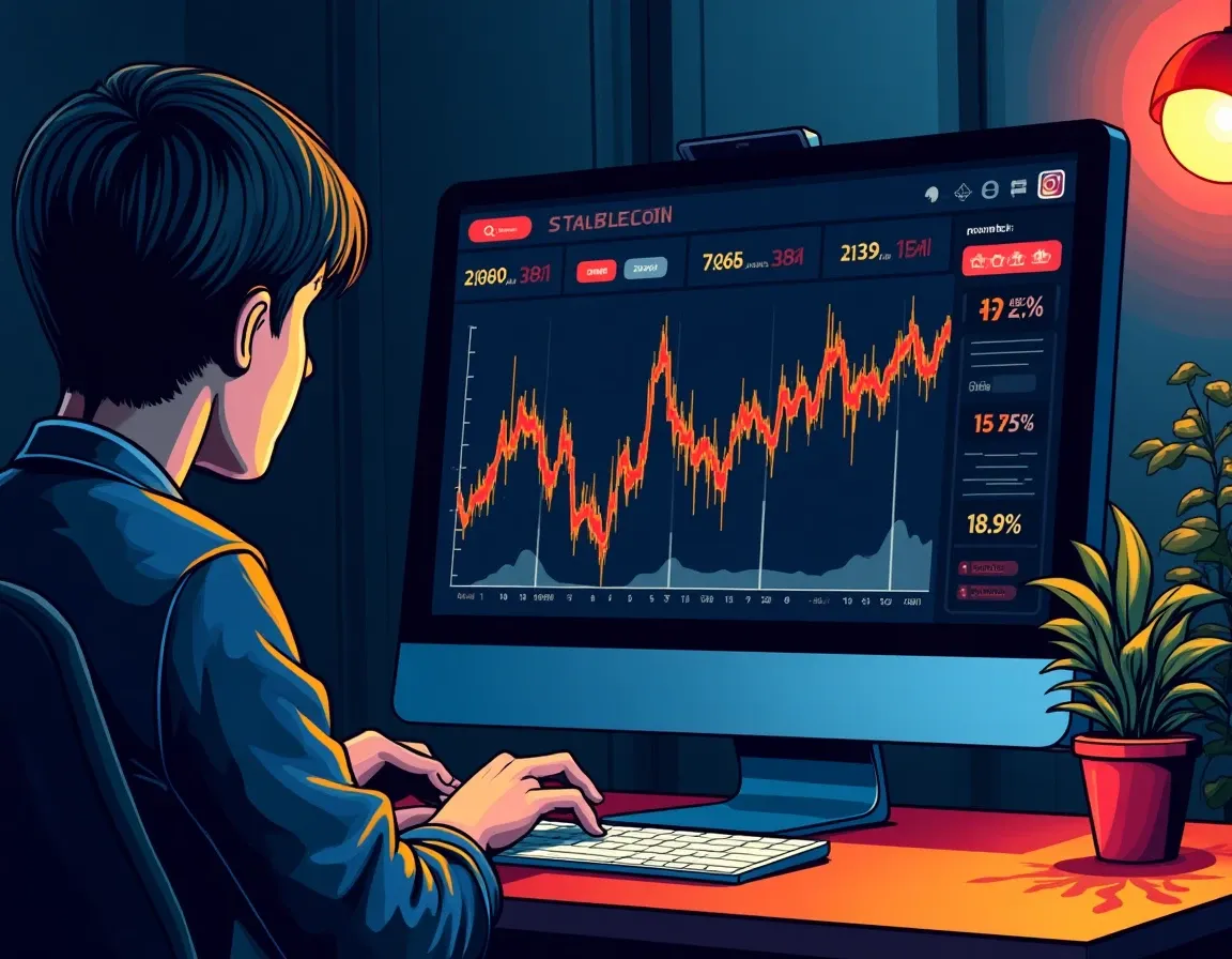 Cryptocurrency liquidity provider monitoring depeg signals and total value locked metrics on trading dashboard
