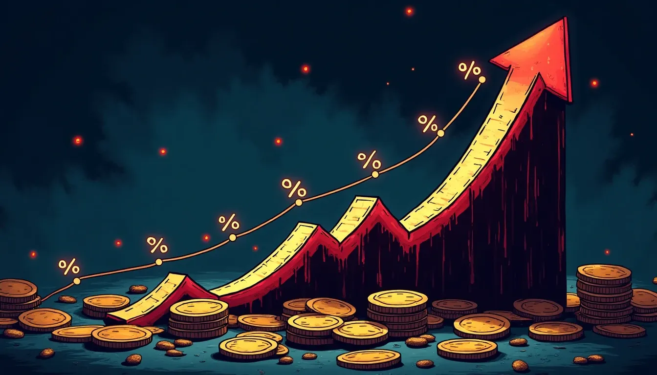 Interest rate spike and reversion curve with utilization threshold markers
