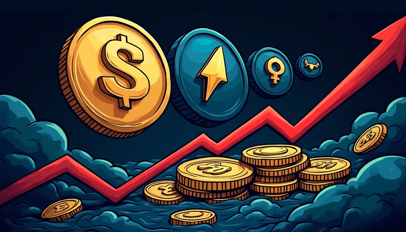 Three stablecoin protocols showing declining interest rates with migration decision flowchart