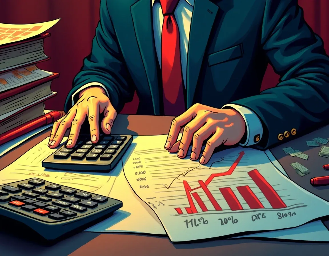 Analyst calculating percentage yield changes and flagging rebalancing candidates with threshold markers