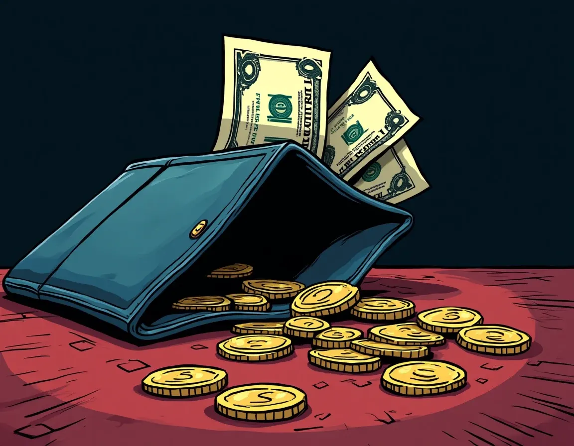 Visual representation of partial asset recovery after exchange bankruptcy with lost principal and frozen withdrawals