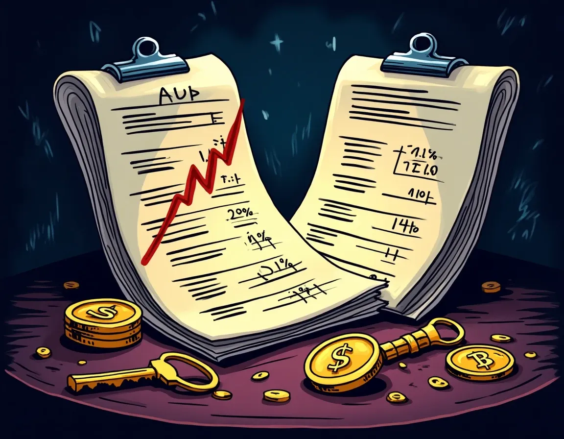 Comparative ledgers displaying exchange custody yields versus self-custody staking protocol returns