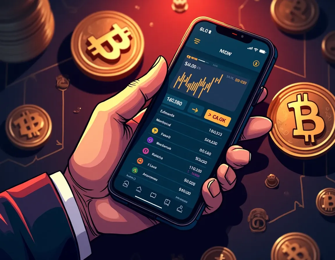 Mobile phone showing cryptocurrency bid ask spread and real time order book depth