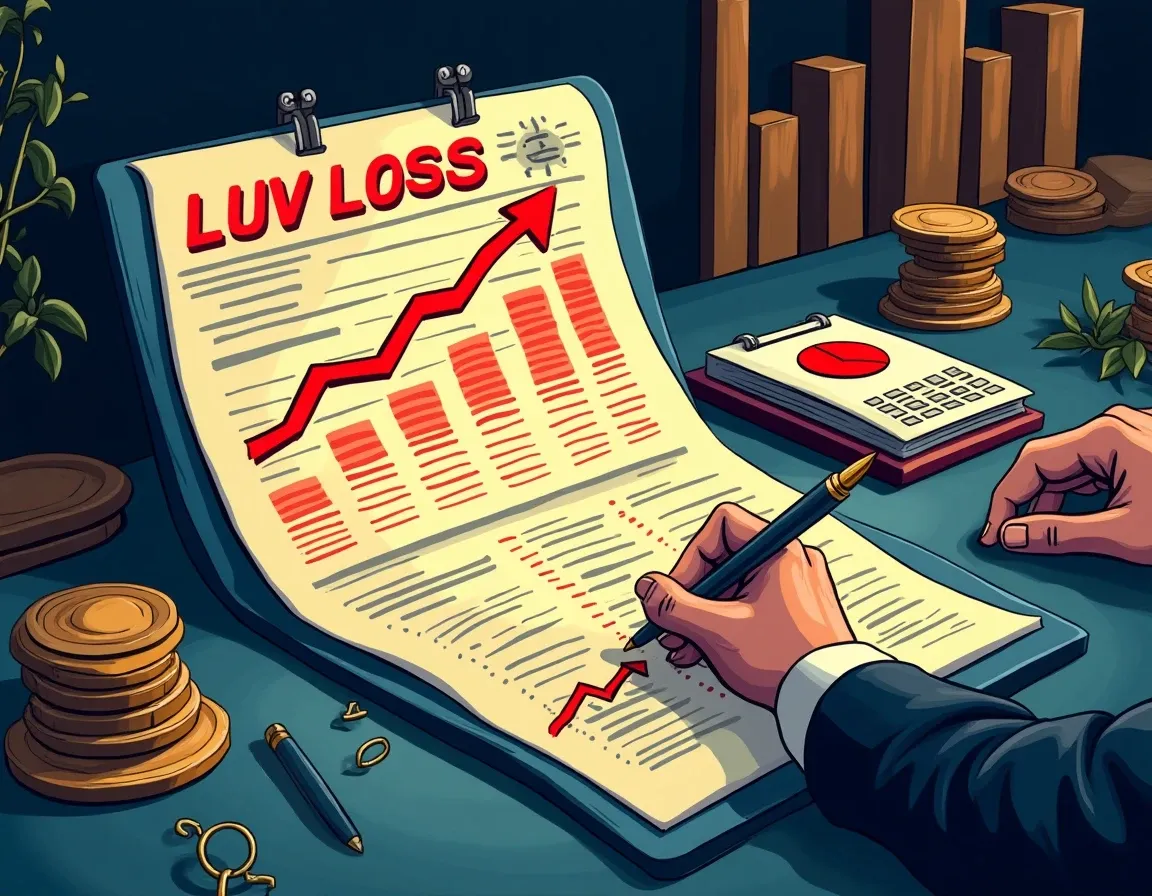 Financial spreadsheet calculating capital-weighted losses across multiple declining investment positions with red warning indicators