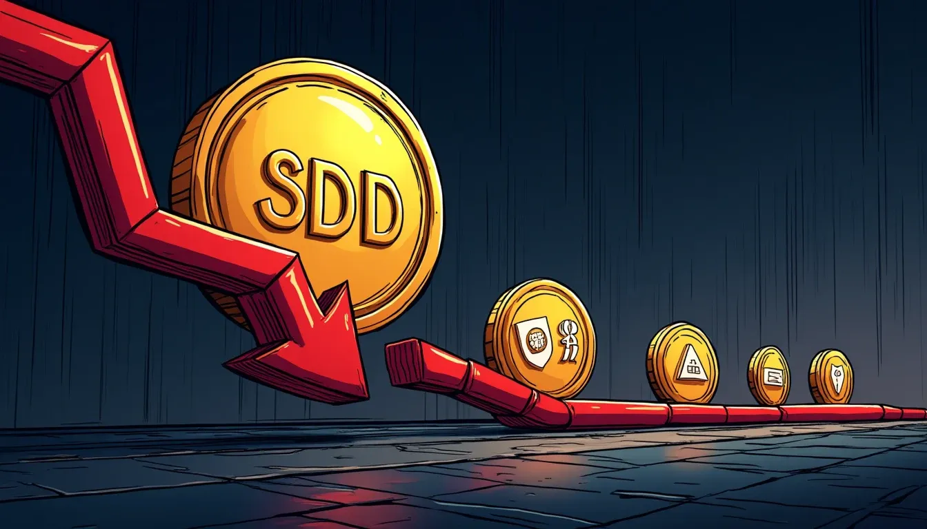 USDC token with decline indicator and multiple protocol migration pathways