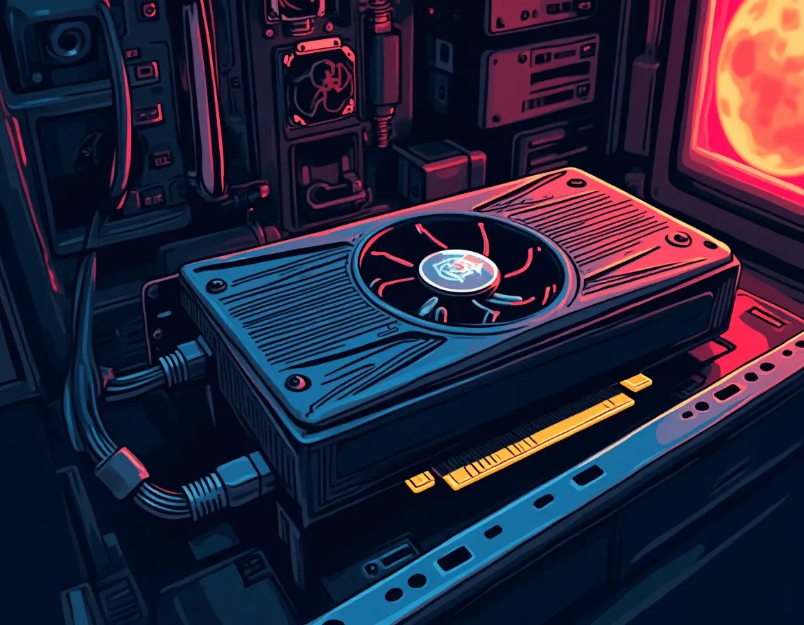 GPU installed in mining rig showing power draw and cooling configuration for profitability analysis