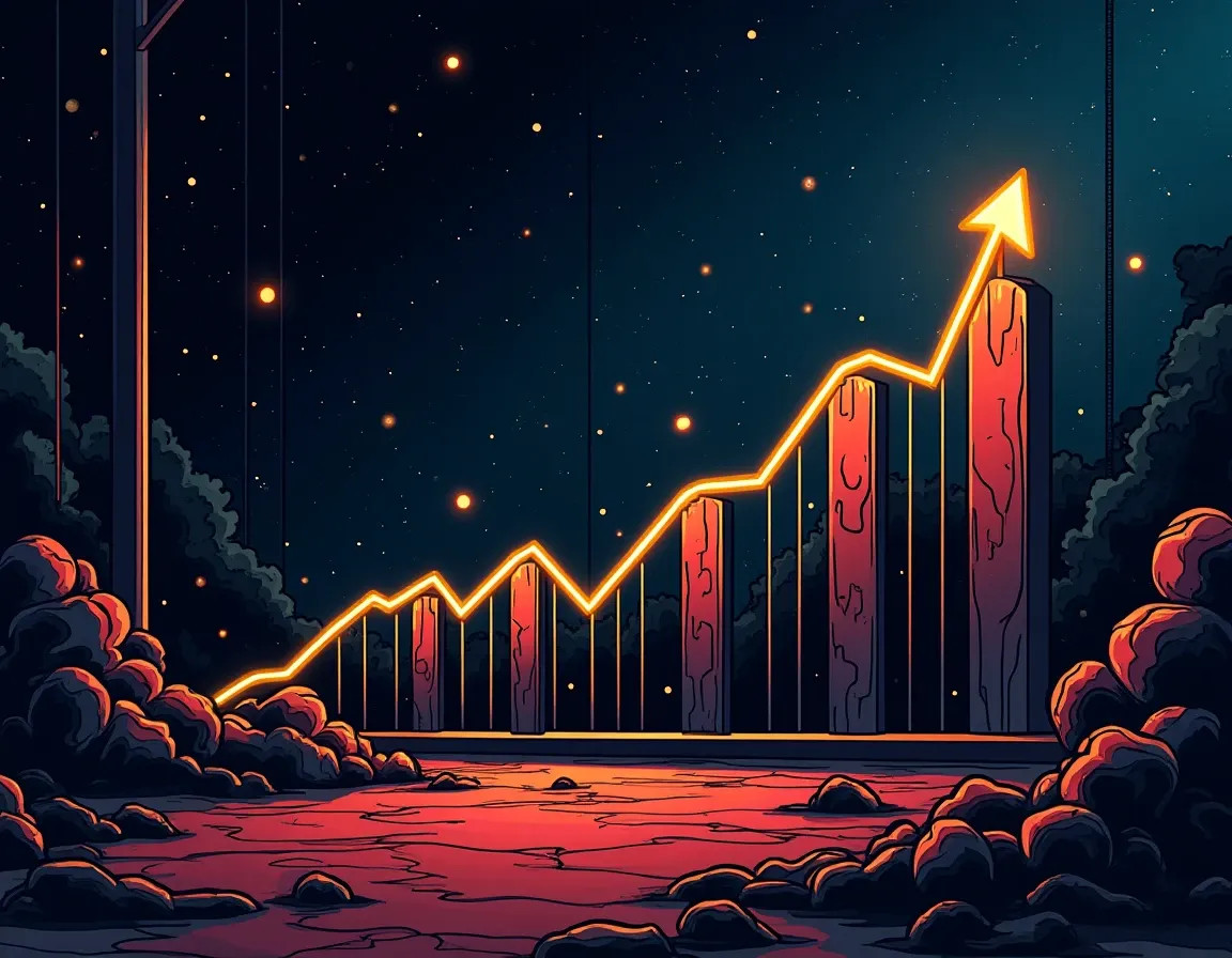Network difficulty trend chart illustrating projected increases affecting GPU mining profitability over 24 months
