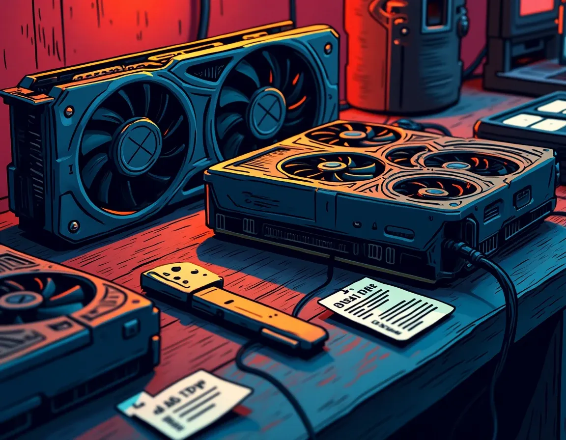 Secondary market GPU listings showing resale prices for used mining hardware