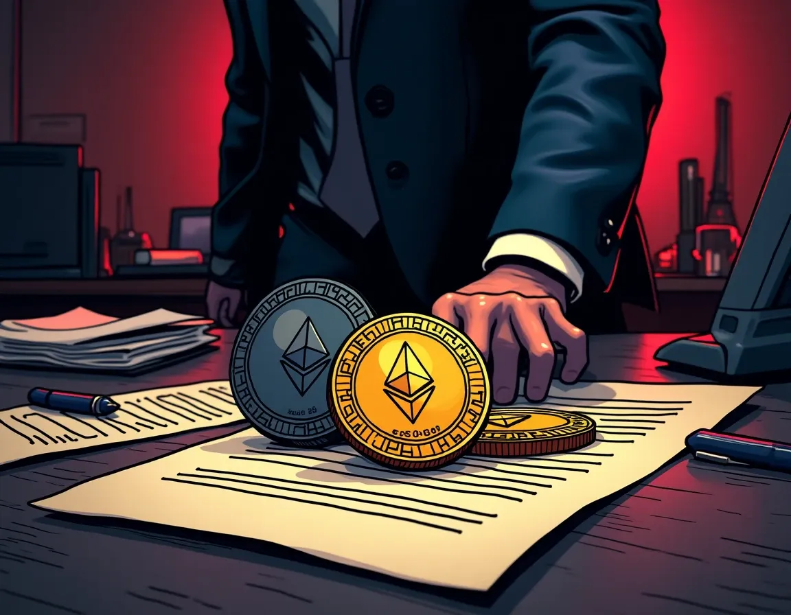 Ethereum and Solana tokens displayed alongside retirement account documentation for staking comparison
