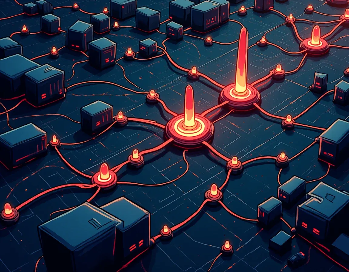 Solana blockchain network architecture showing validator nodes and transaction processing infrastructure