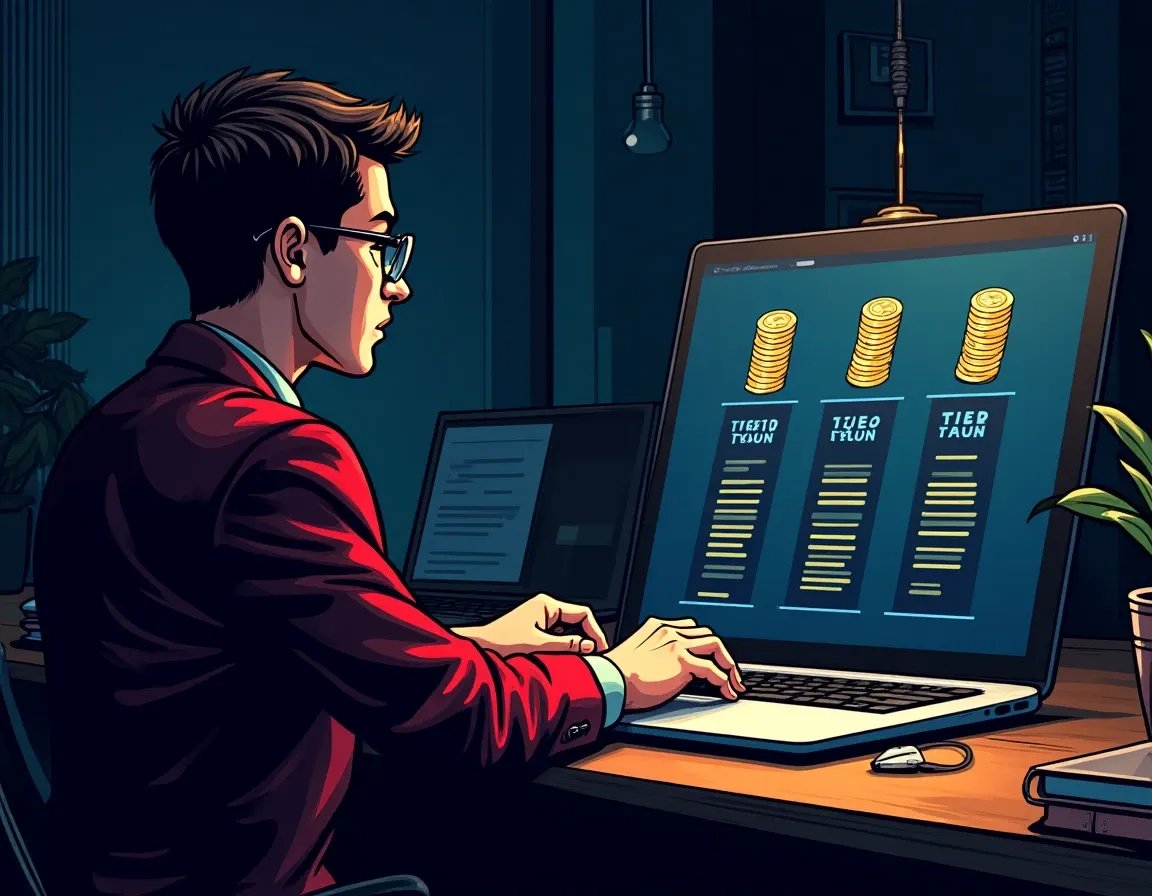 User examining launchpad staking requirements and tier allocation odds on cryptocurrency platform interface