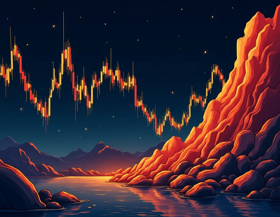 Cryptocurrency chart displaying liquid staking token depeg event and price volatility pattern