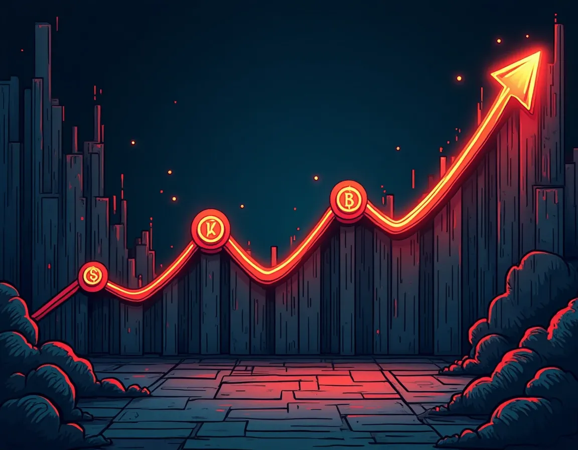 Token price curve declining over 72 hours with purchase points marked throughout