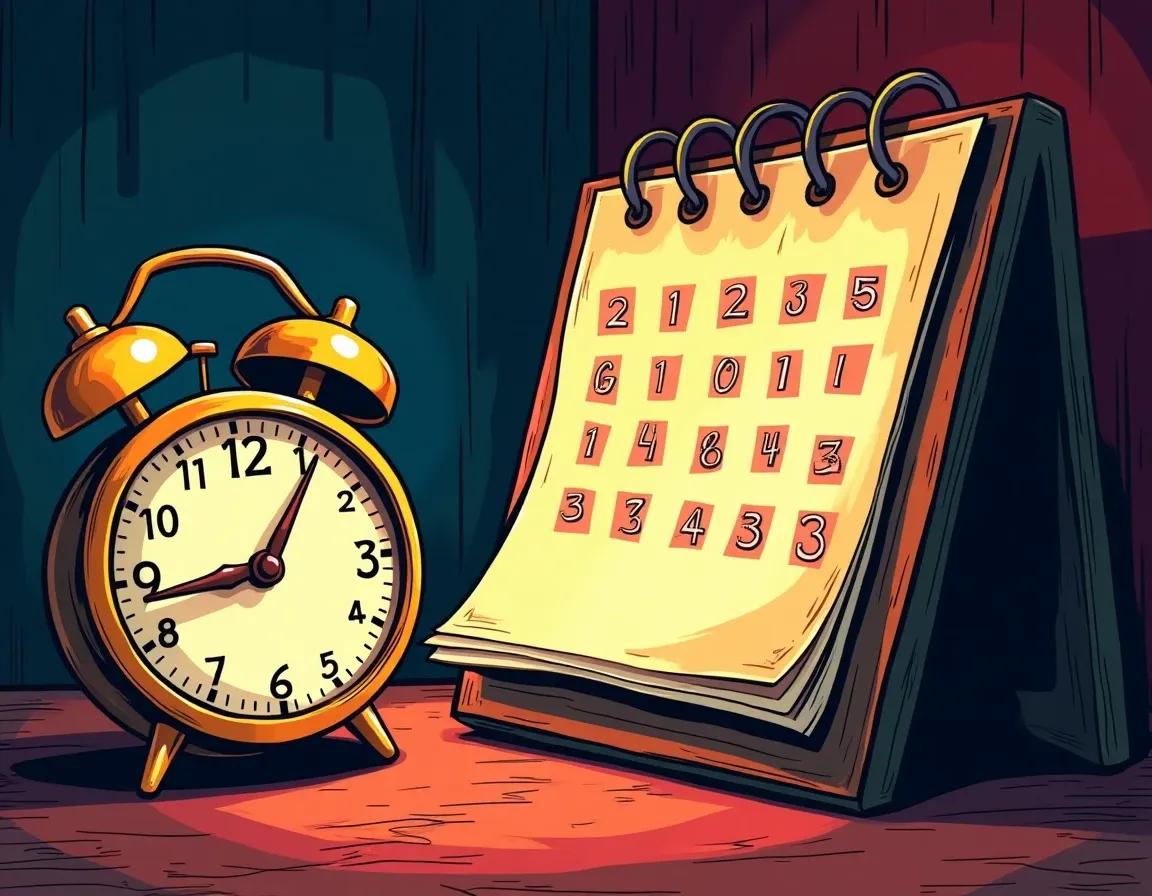 Calendar and clock illustrating staking snapshot timing and lock-up period requirements