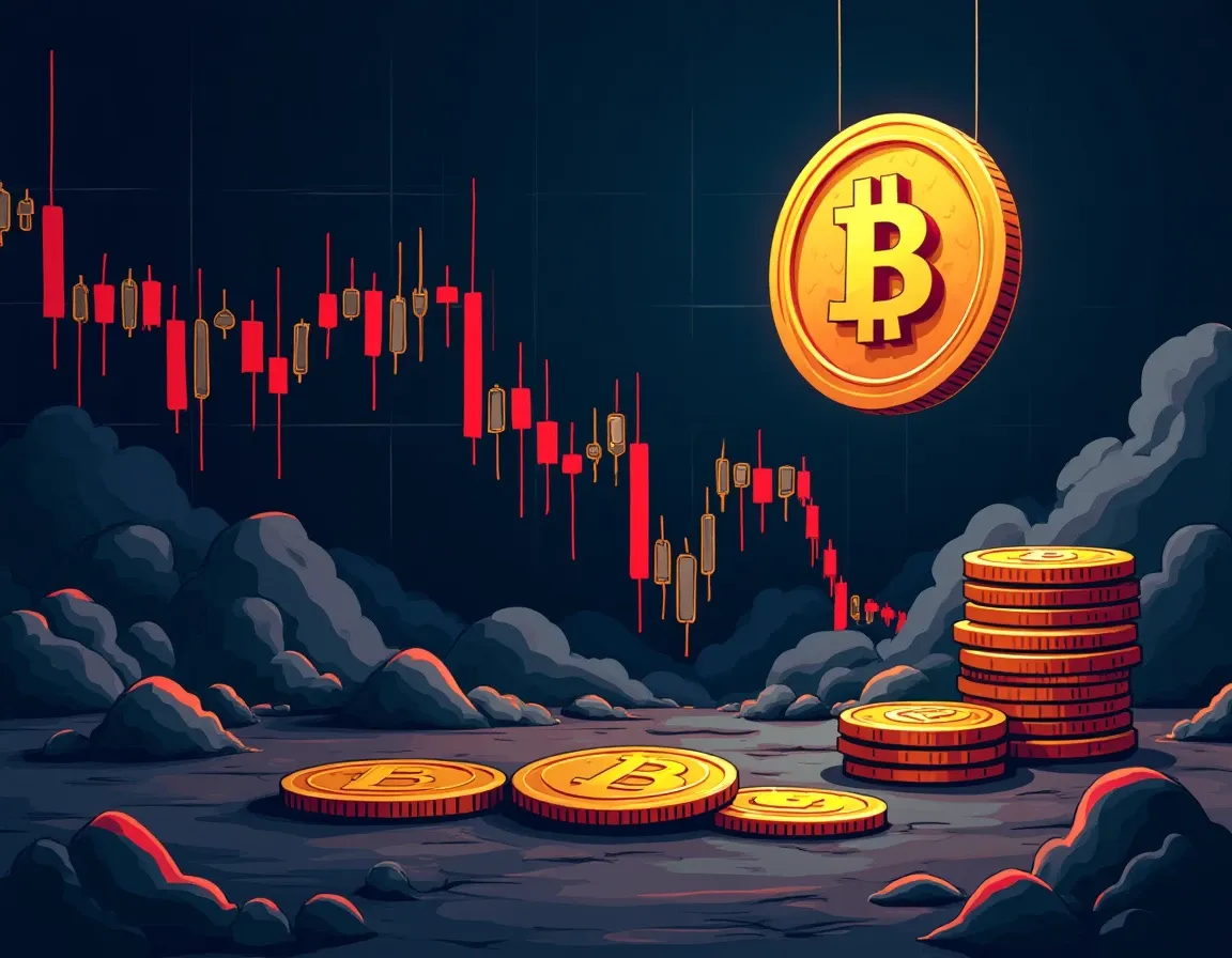 Token price chart displaying gradual decline correlated with vesting schedule unlock events over time