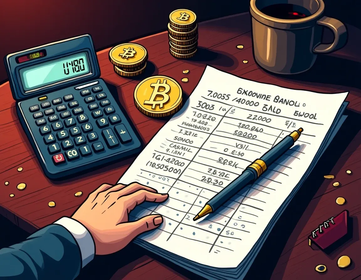 Financial calculator and spreadsheet displaying market cap versus fully diluted valuation ratio calculations