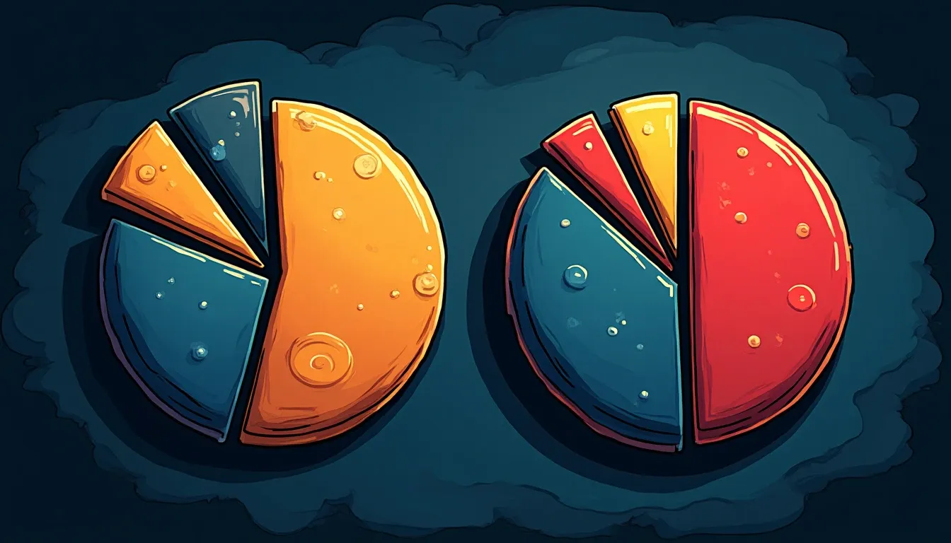 Market cap and FDV pie charts comparing circulating supply to total token supply with locked portions