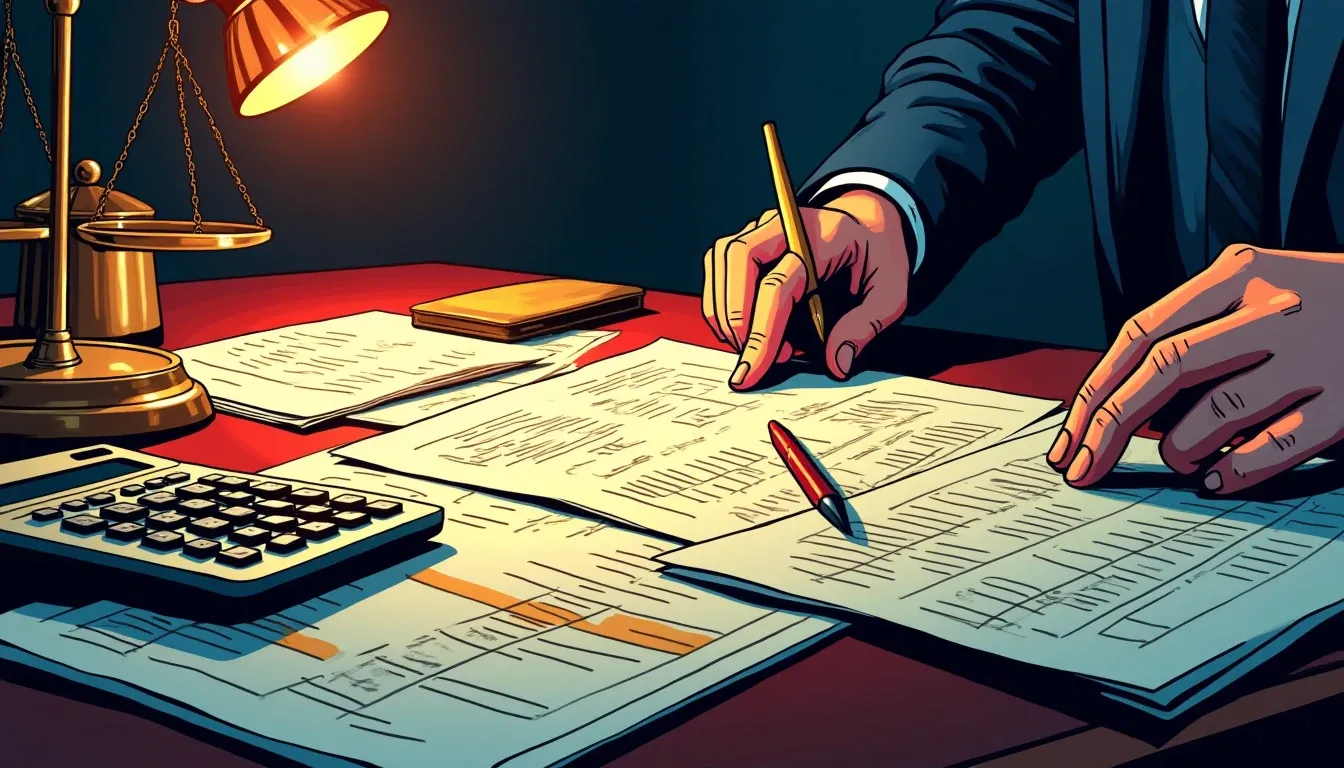 Financial documents and calculator on desk for RWA due diligence analysis