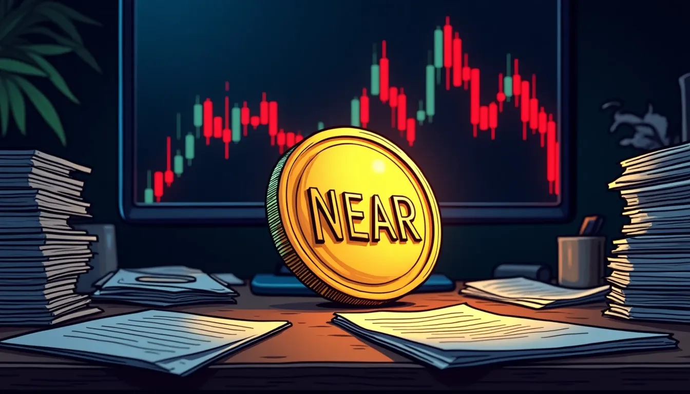 NEAR Protocol price chart showing 118% surge with ETF launch marker and cross-chain bridge network diagram