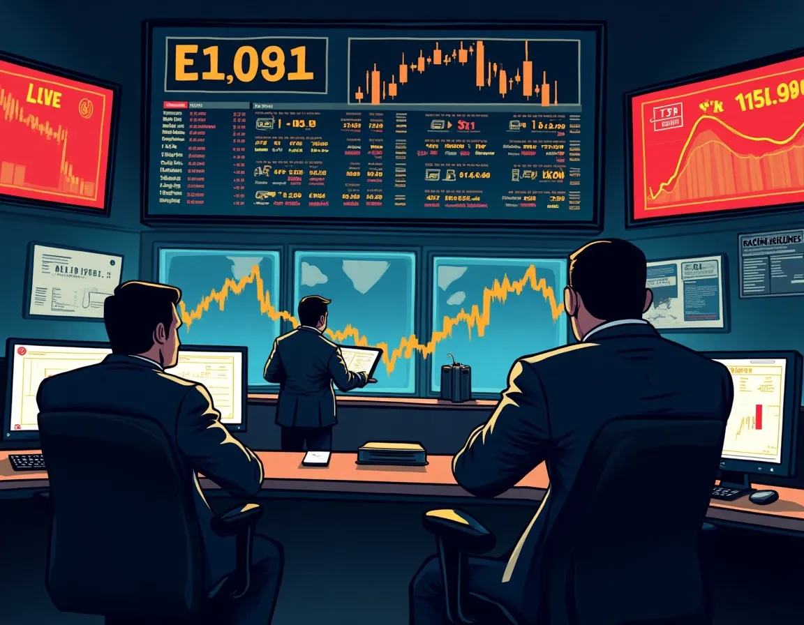 Institutional trading environment showing ETF launch activity and cryptocurrency price movements