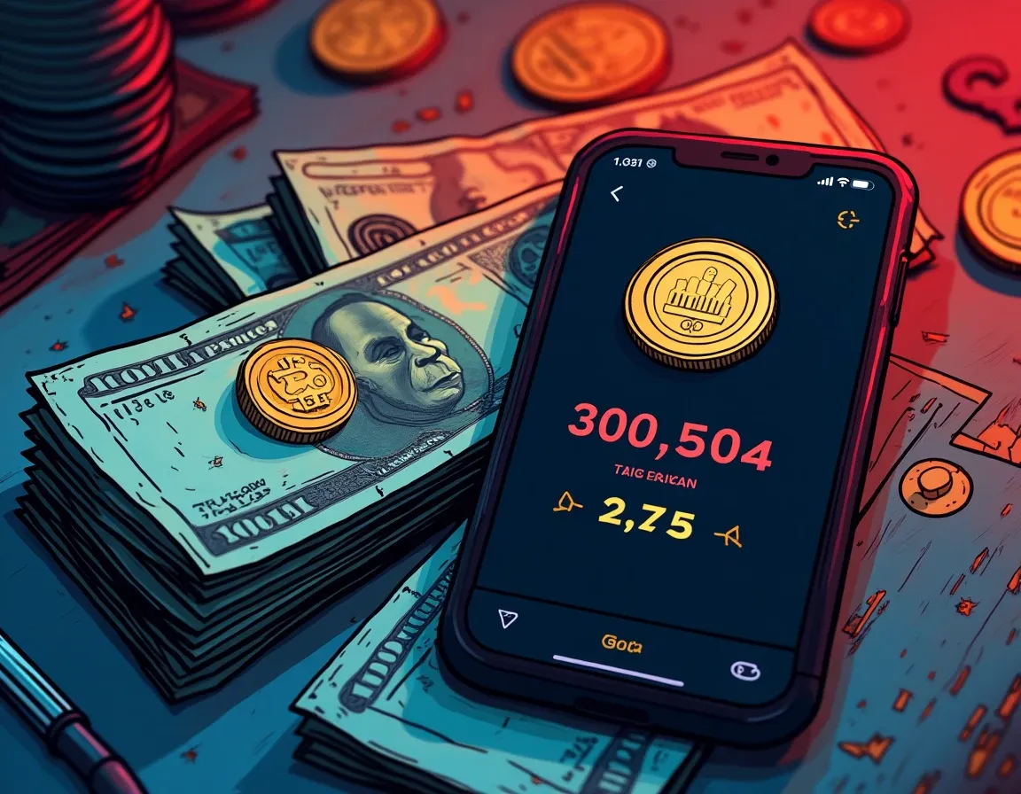Devalued Argentine peso currency next to dollar stablecoin yield account for savings preservation