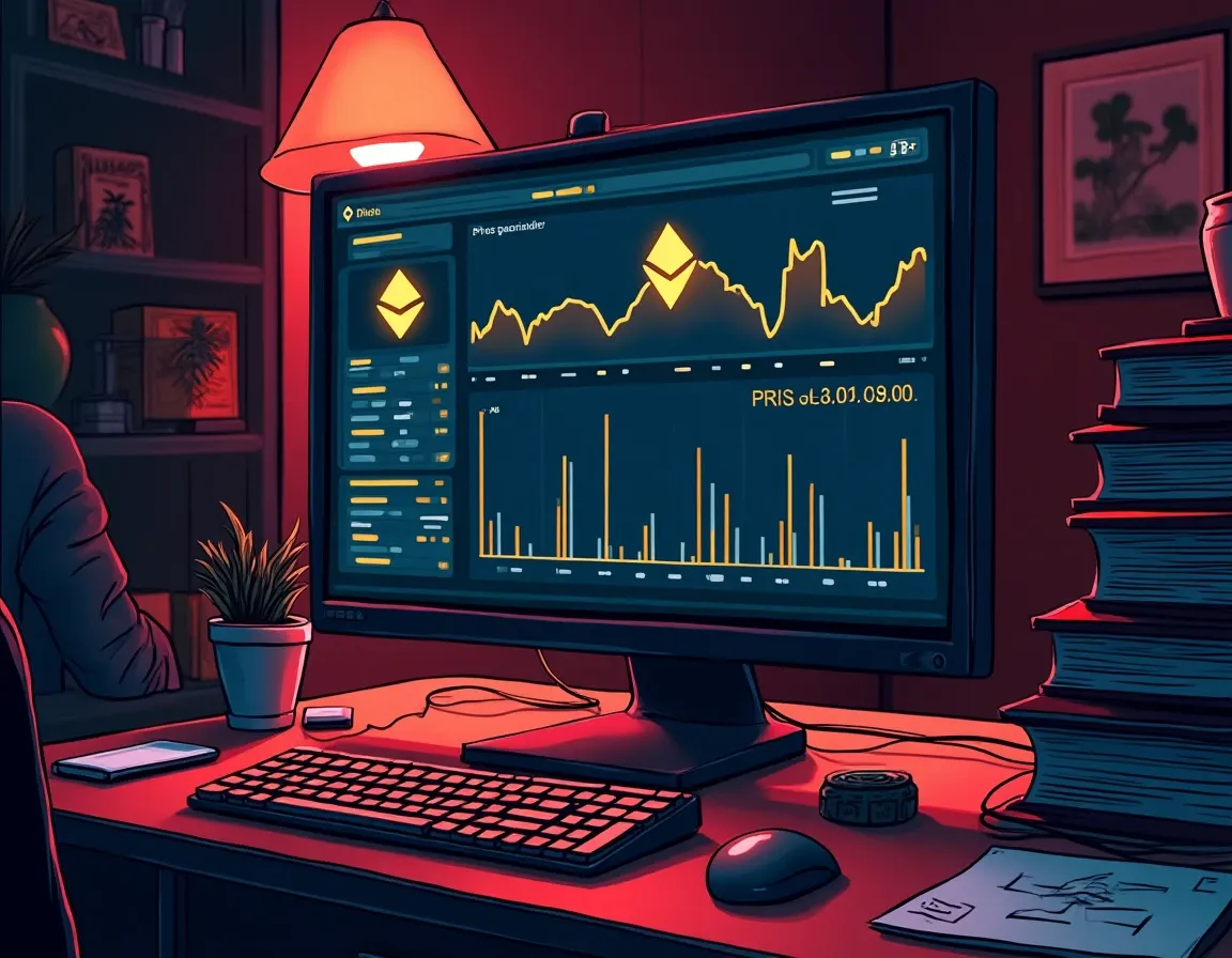 Ethereum staking validator dashboard showing APY metrics and network participation on computer monitor